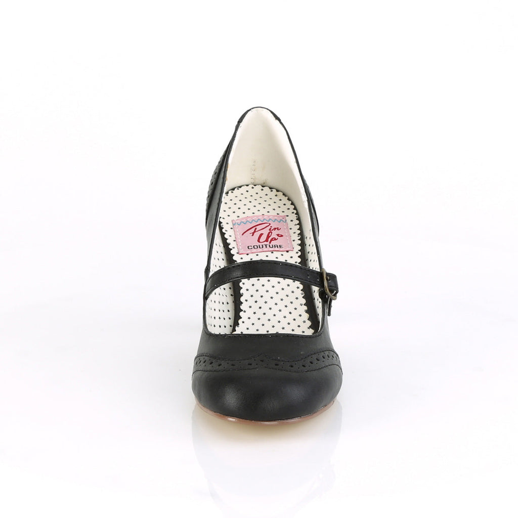 Pin Up Couture Womens Pumps FLAPPER-32 Blk Faux Leather