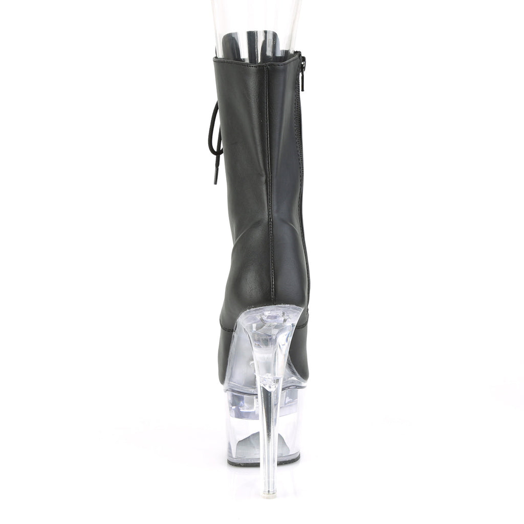 Pleaser Womens Ankle Boots FLASHDANCE-1020-7 Blk Faux Leather/Clr