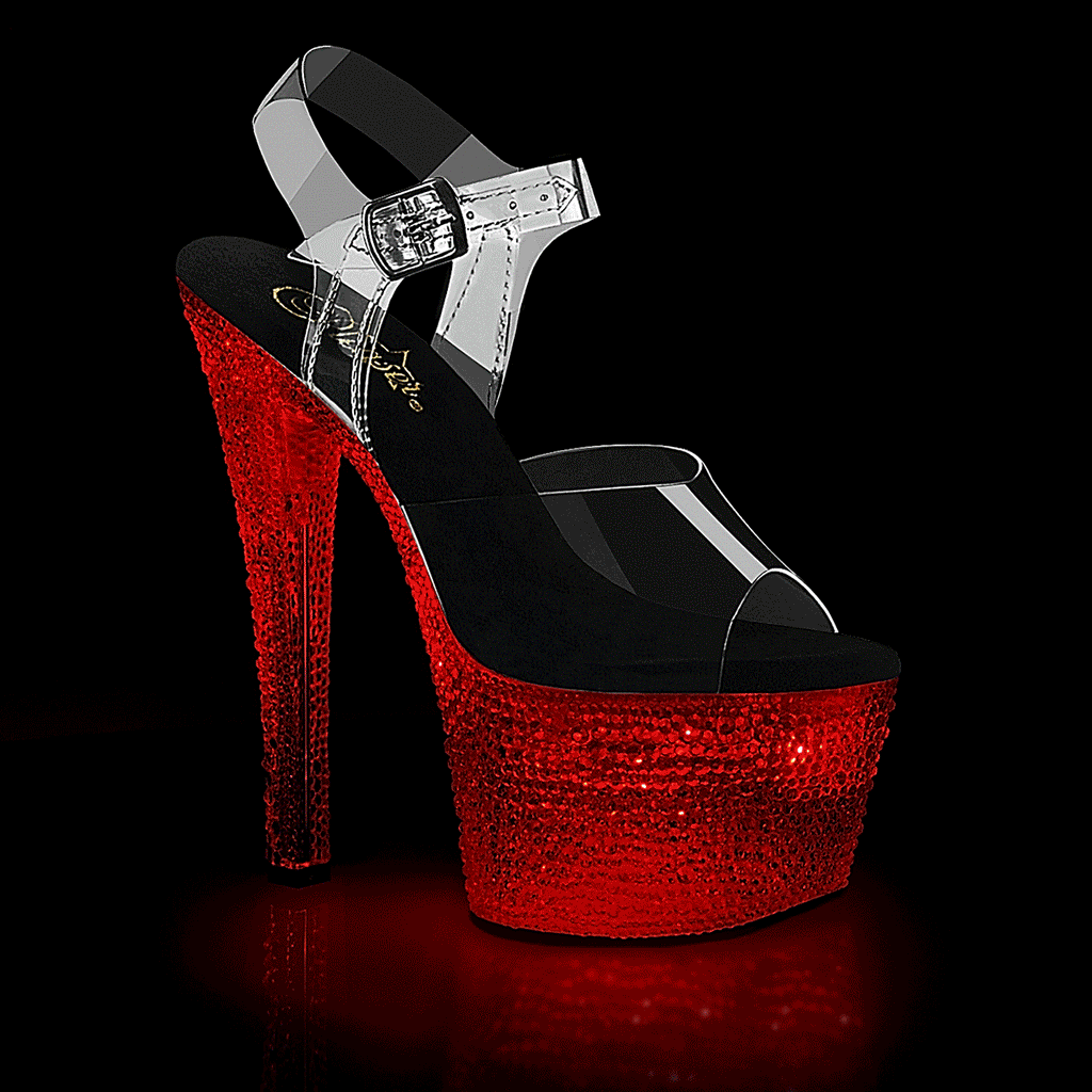 Pleaser Womens Sandals FLASHDANCE-708XTAL Clr/Clr