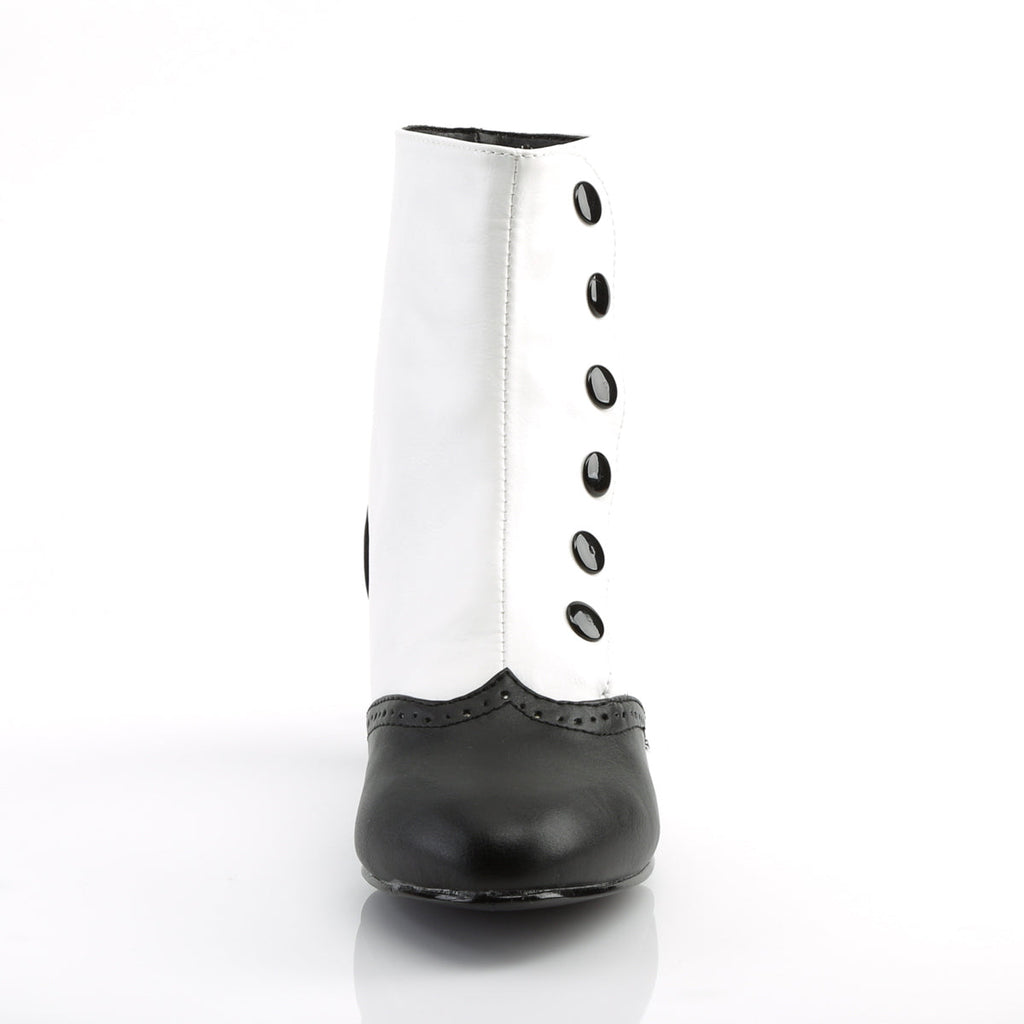 Bordello Womens Boots FLORA-1023 Wht-Blk Pu