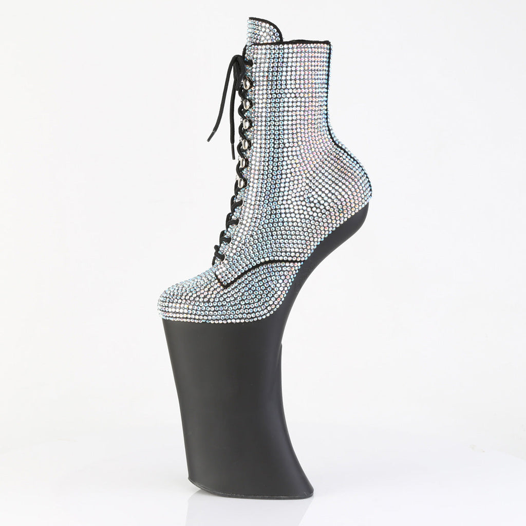 Pleaser Women's Platform Shoes FORBIDDEN-1020RS Slv AB RS/Blk Matte