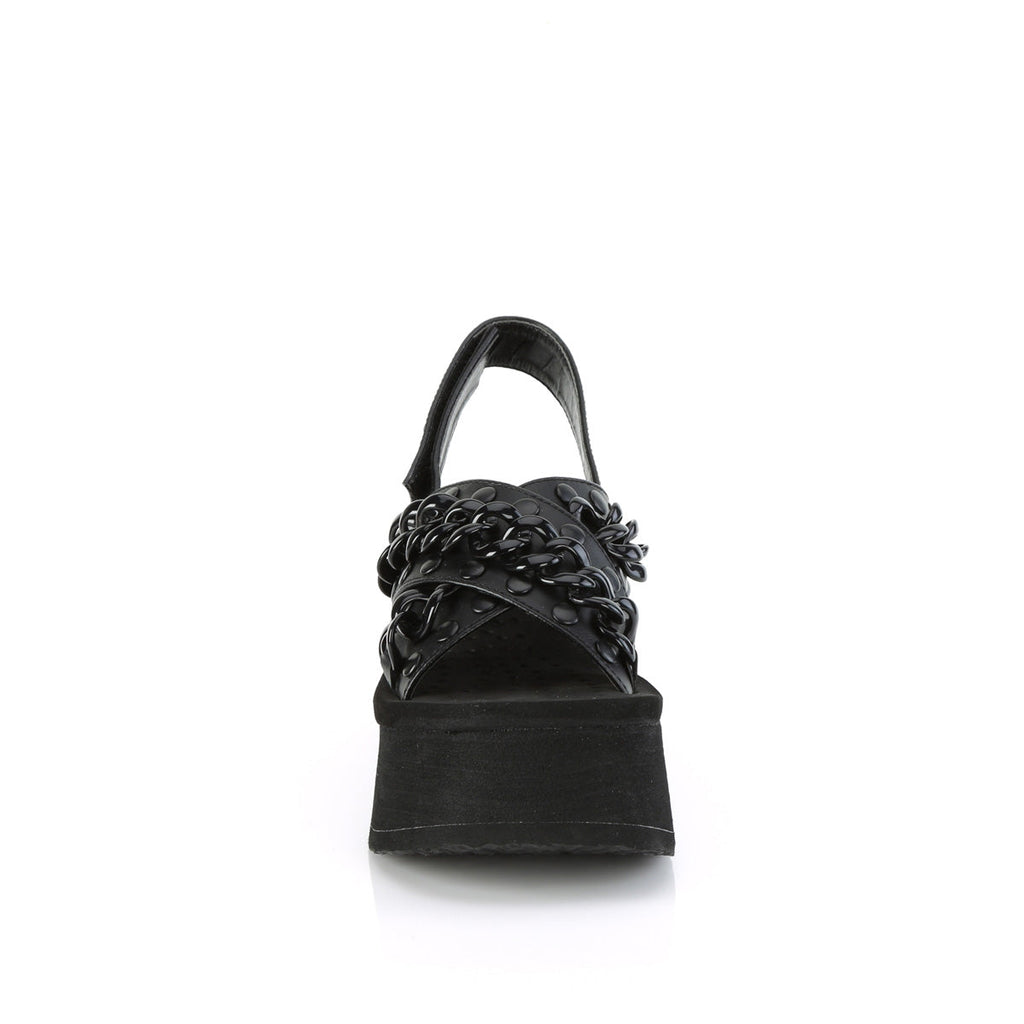 DemoniaCult  Sandals FUNN-12 Blk Vegan Leather