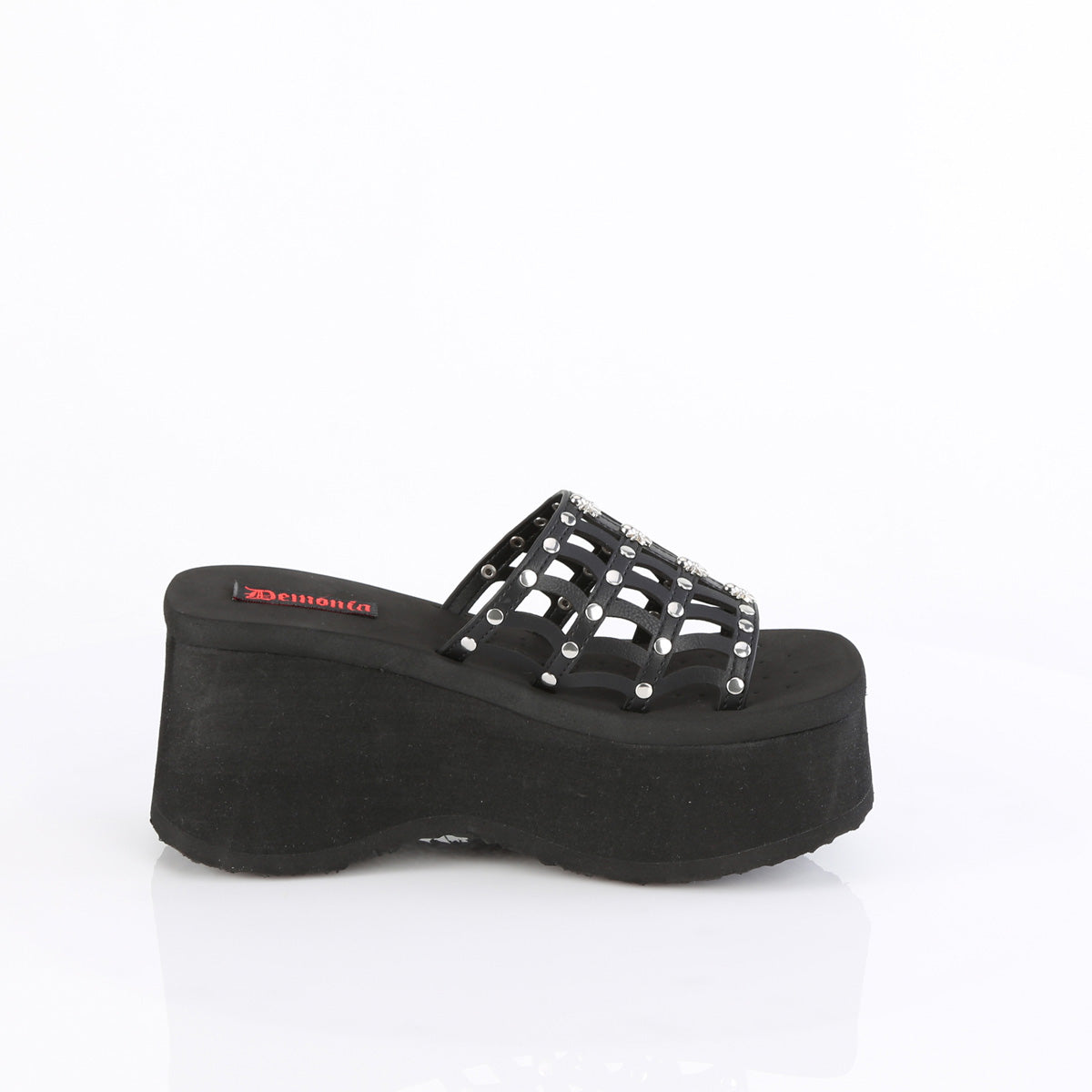 DemoniaCult  Sandals FUNN-13 Blk Vegan Leather