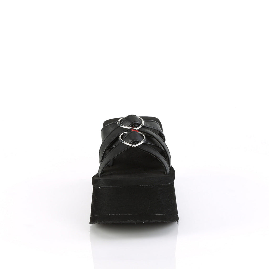 DemoniaCult  Sandals FUNN-15 Blk Vegan Leather