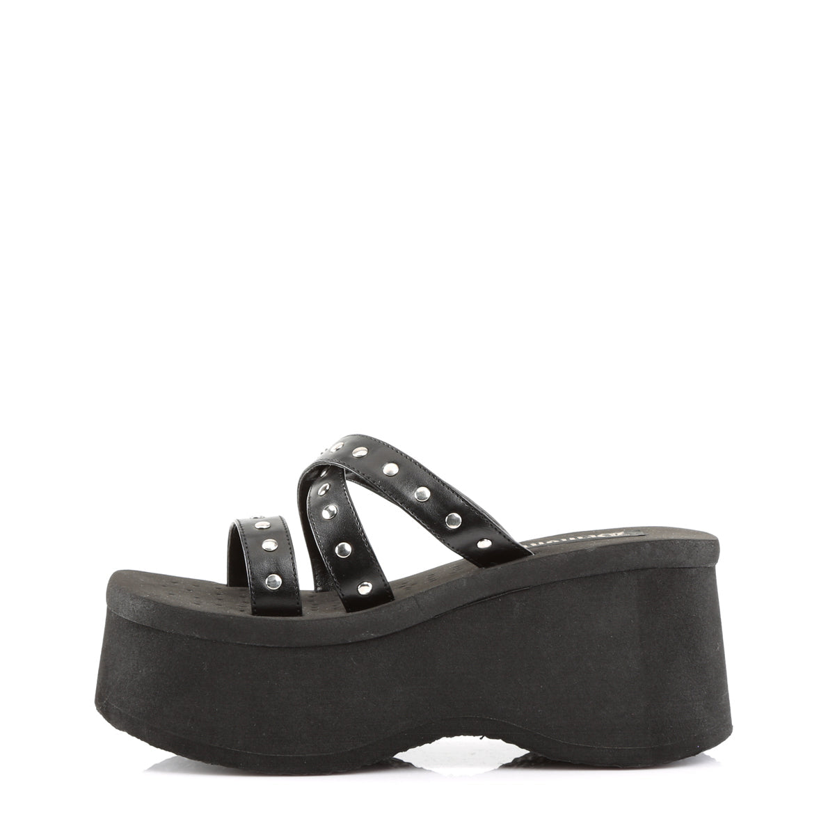 DemoniaCult Womens Sandals FUNN-19 Blk Vegan Leather