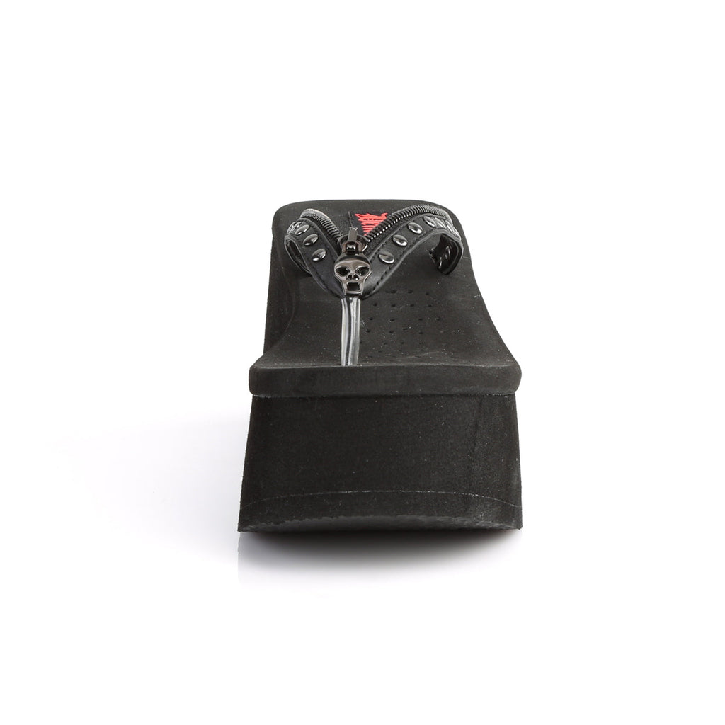 DemoniaCult Womens Sandals FUNN-33 Blk Vegan Leather