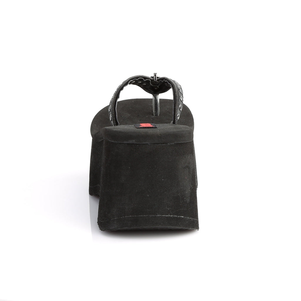 DemoniaCult Womens Sandals FUNN-33 Blk Vegan Leather