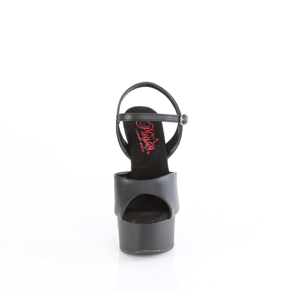 Pleaser   GLEAM-609 Blk Faux Leather-Blk Matte
