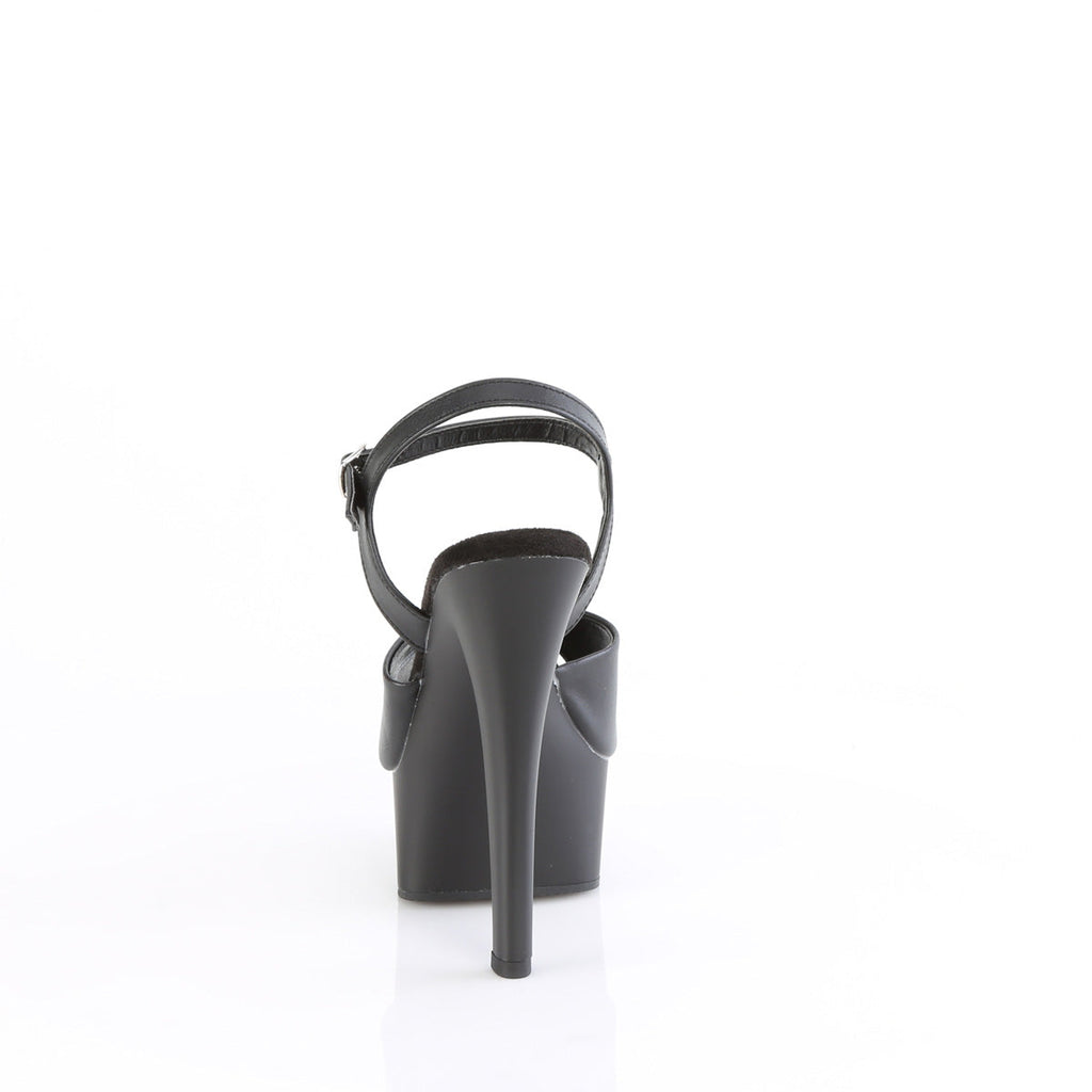 Pleaser   GLEAM-609 Blk Faux Leather-Blk Matte