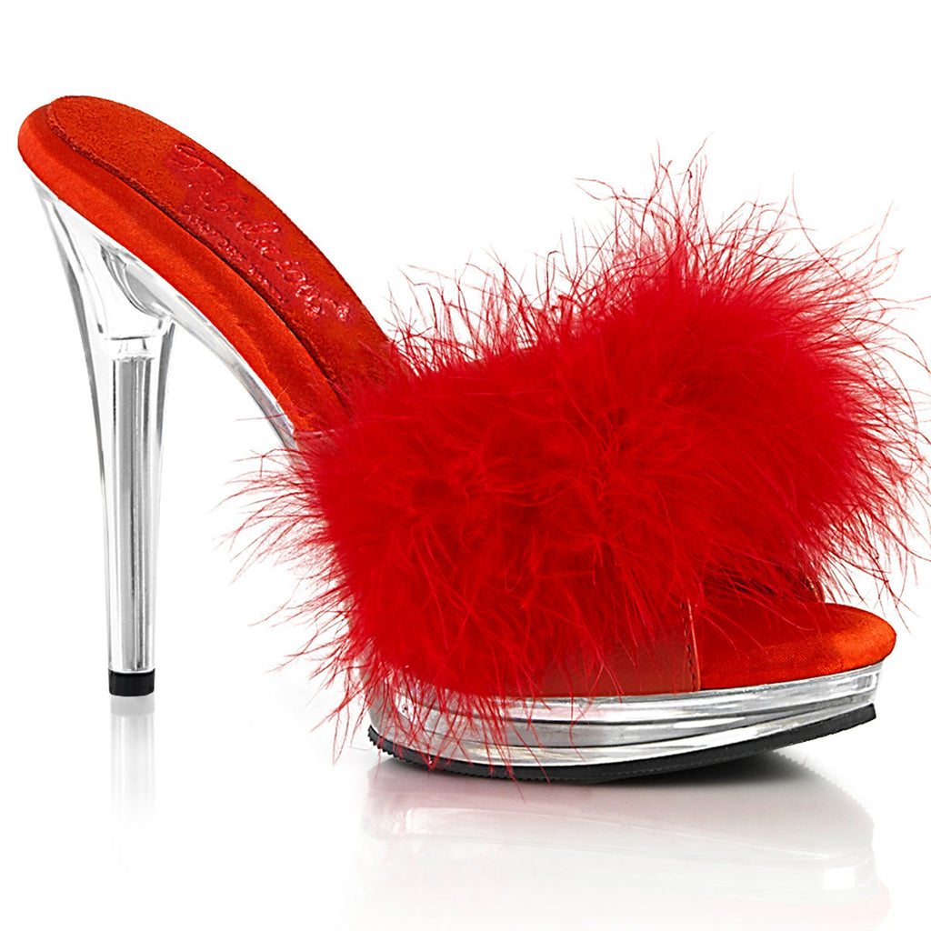 Fabulicious  Sandals GLORY-501F-8 Red Faux Leather-Fur/Clr