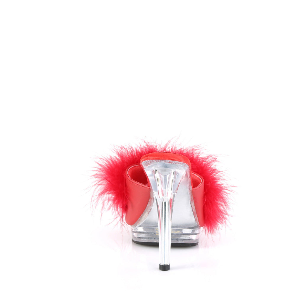 Fabulicious  Sandals GLORY-501F-8 Red Faux Leather-Fur/Clr