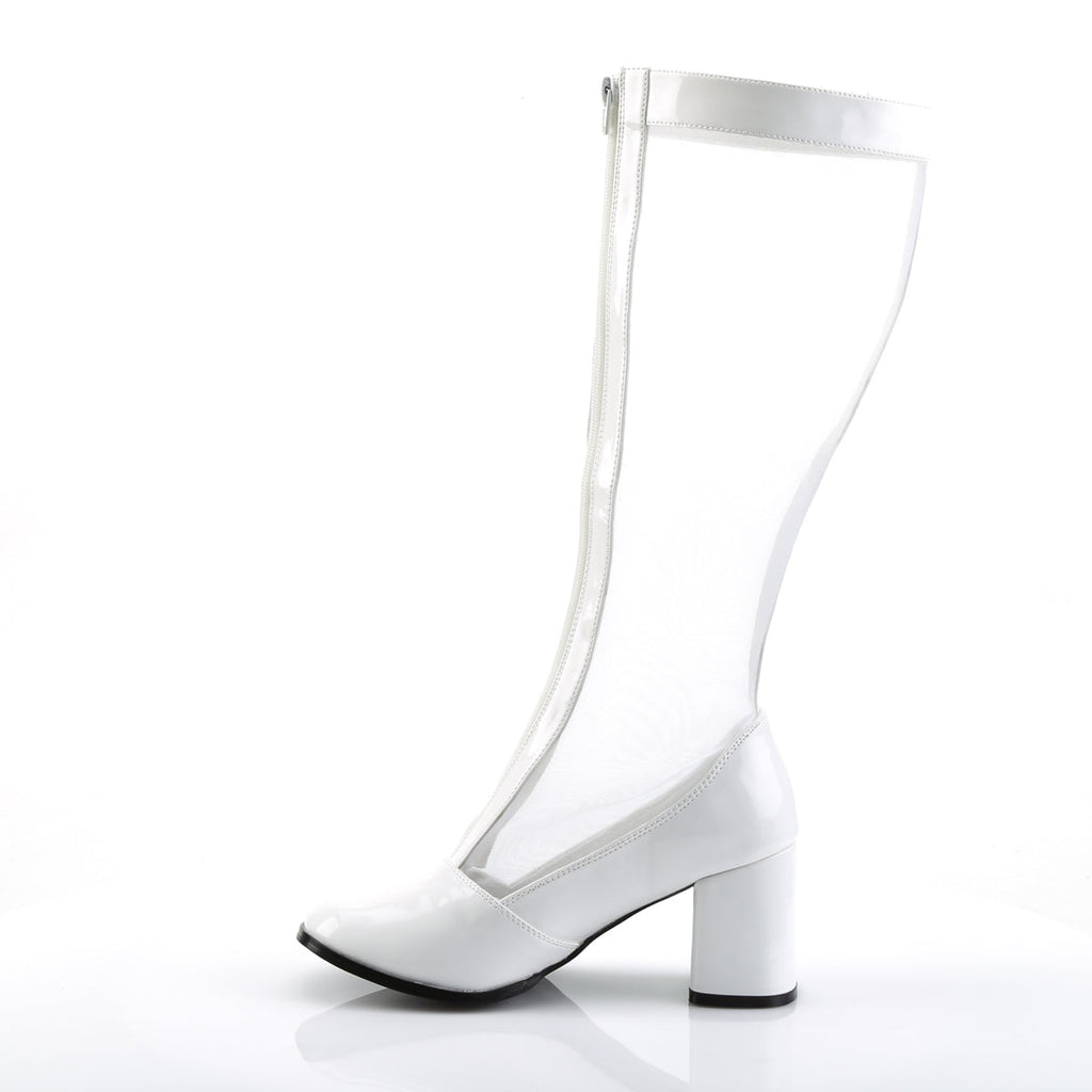 Funtasma Womens Boots GOGO-307 Wht Str Pat-Mesh