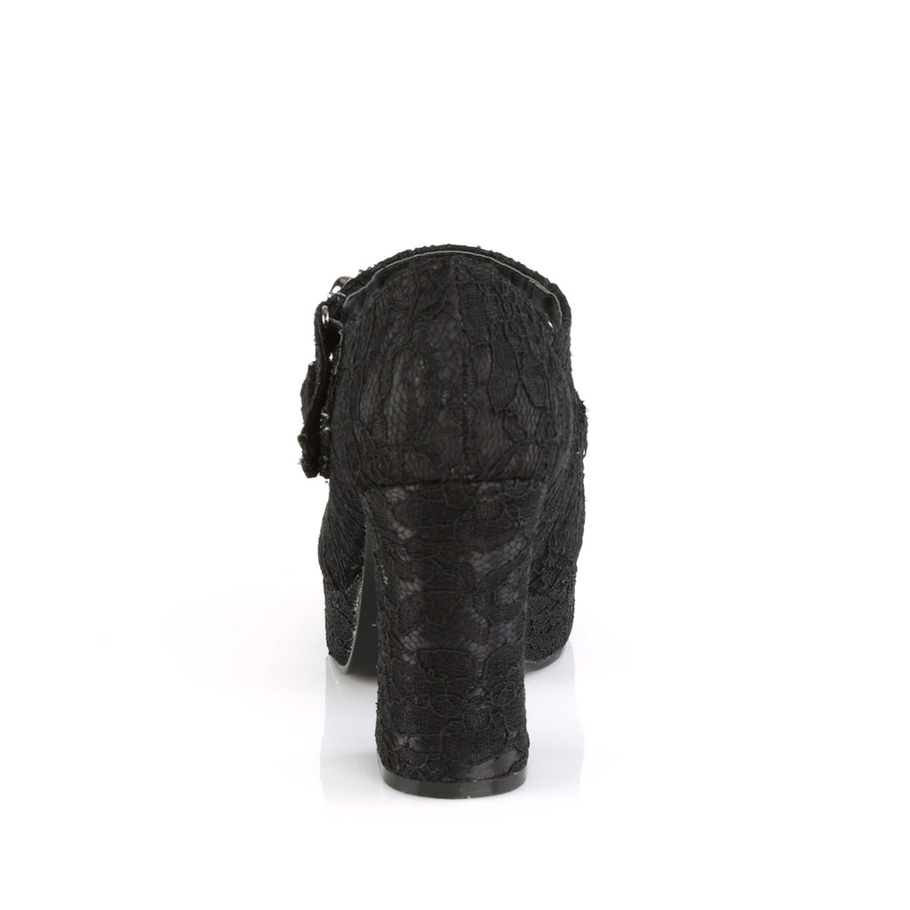 DemoniaCult Womens Pumps GOTHIKA-09 Blk Satin-Lace