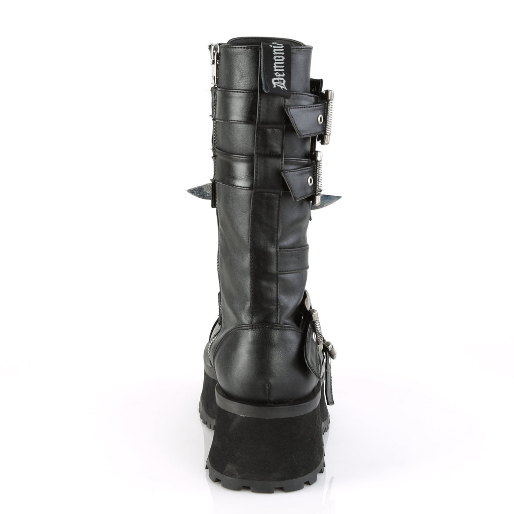 DemoniaCult Mens Boots GRAVEDIGGER-250 Blk Vegan Leather