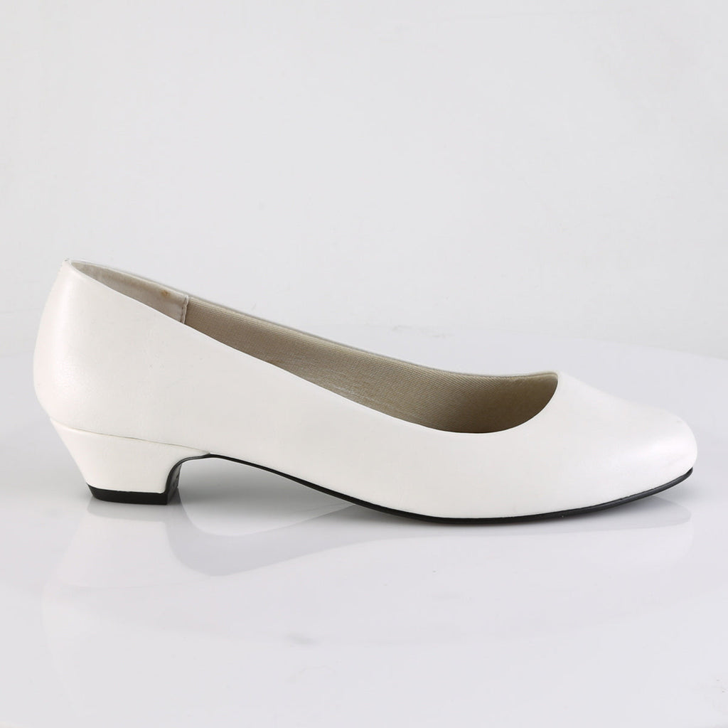 Pleaser Pink Label Womens Pumps GWEN-01 Wht Faux Leather