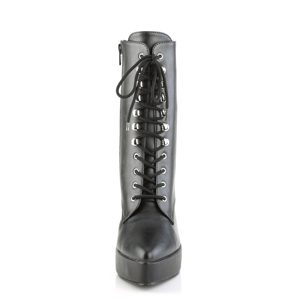 Devious Womens Pumps INDULGE-1020 Blk Faux Leather