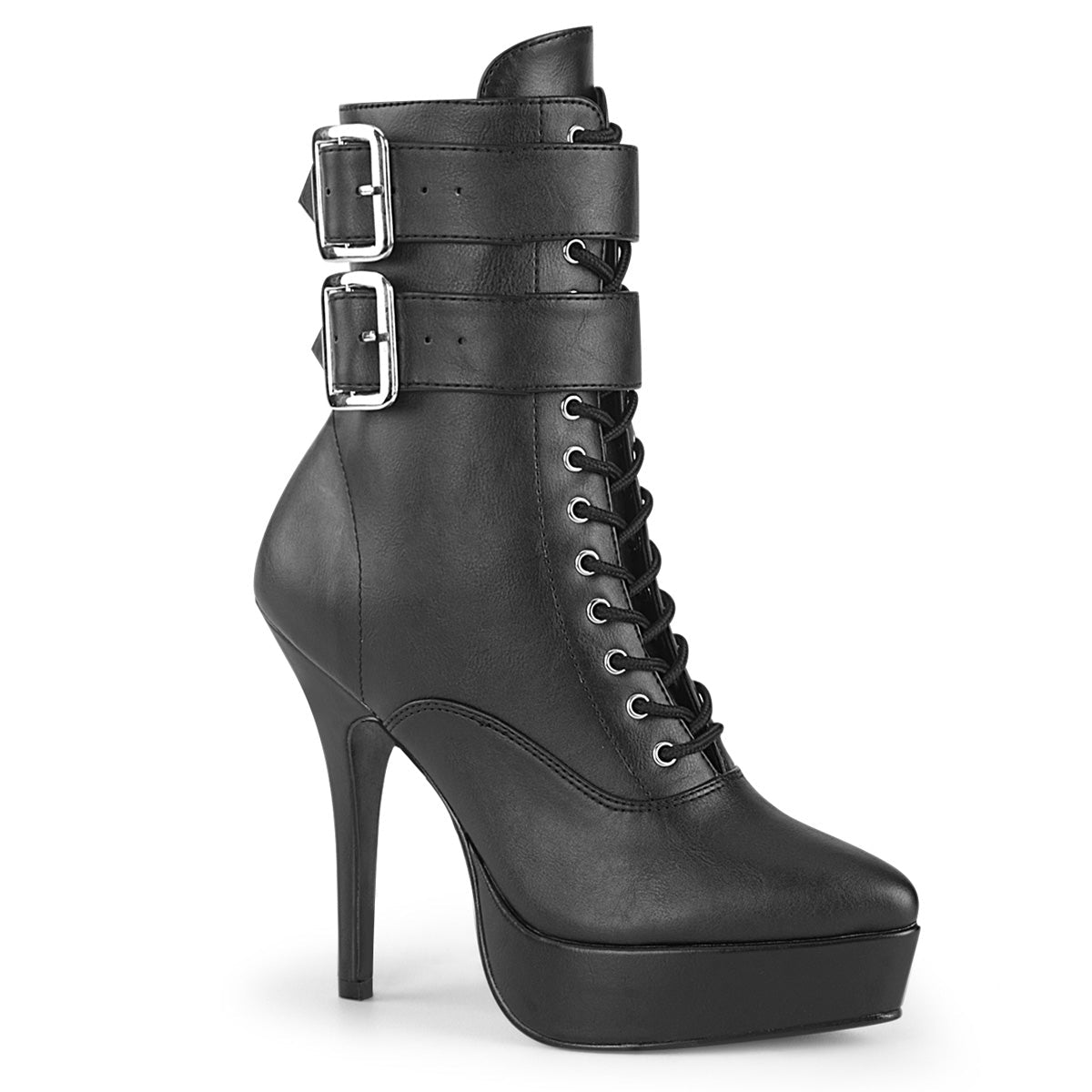 Devious Womens Pumps INDULGE-1026 Blk Faux Leather