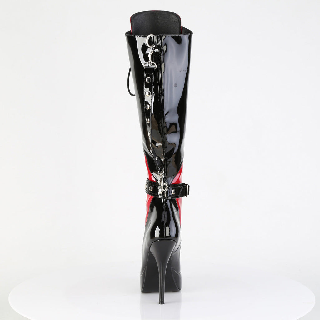 Devious Women's Platforms INDULGE-2028 Blk-Red Pat