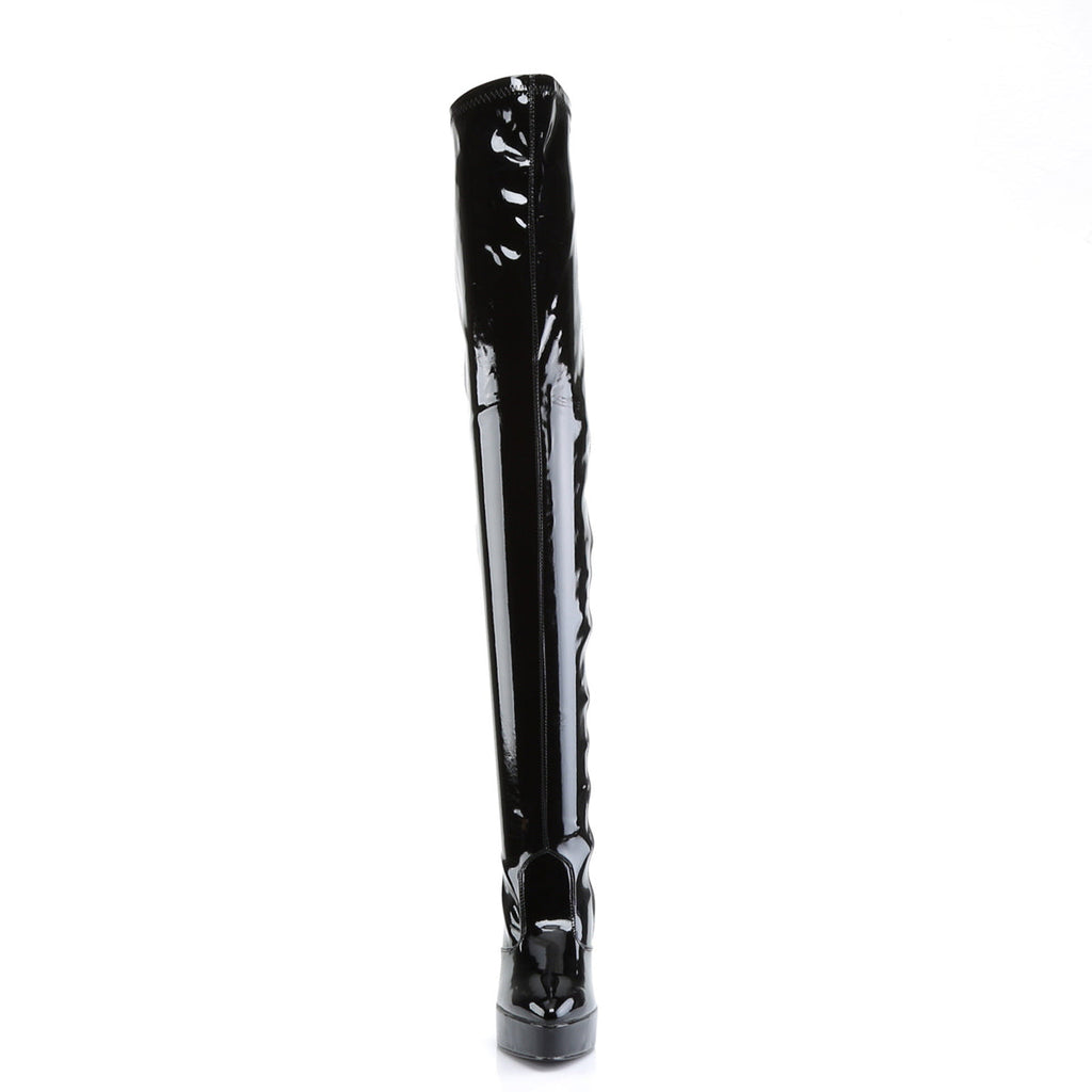 Devious Womens Pumps INDULGE-3000 Blk Str Pat