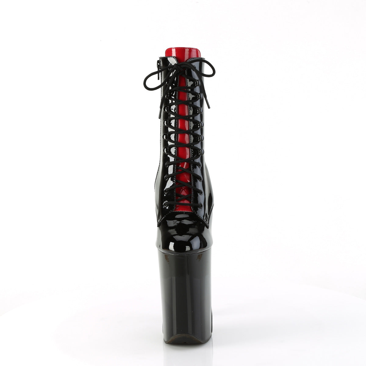 Pleaser Women's Platform Shoes INFINITY-1020FH Blk-Red Pat/Blk-Red