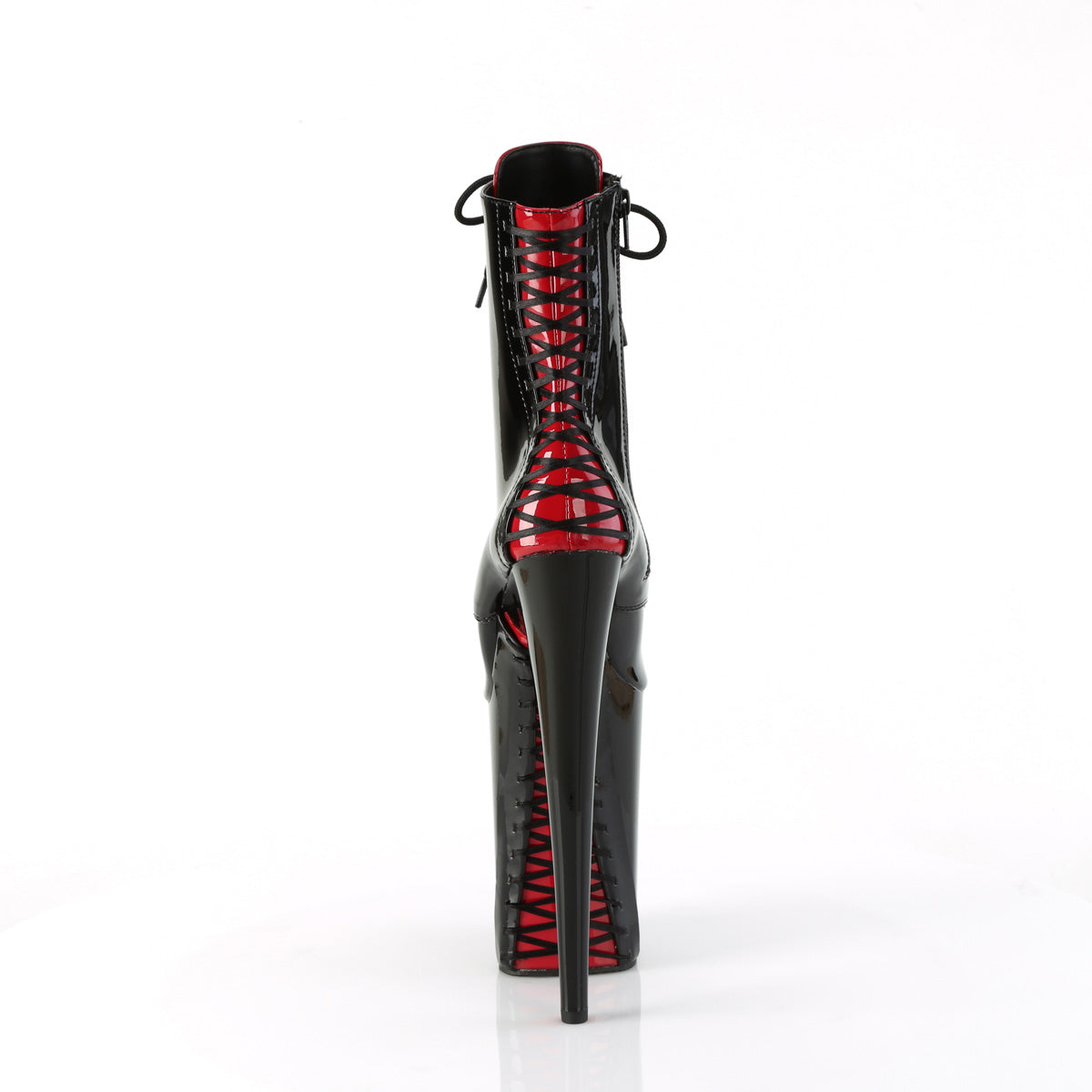 Pleaser Women's Platform Shoes INFINITY-1020FH Blk-Red Pat/Blk-Red