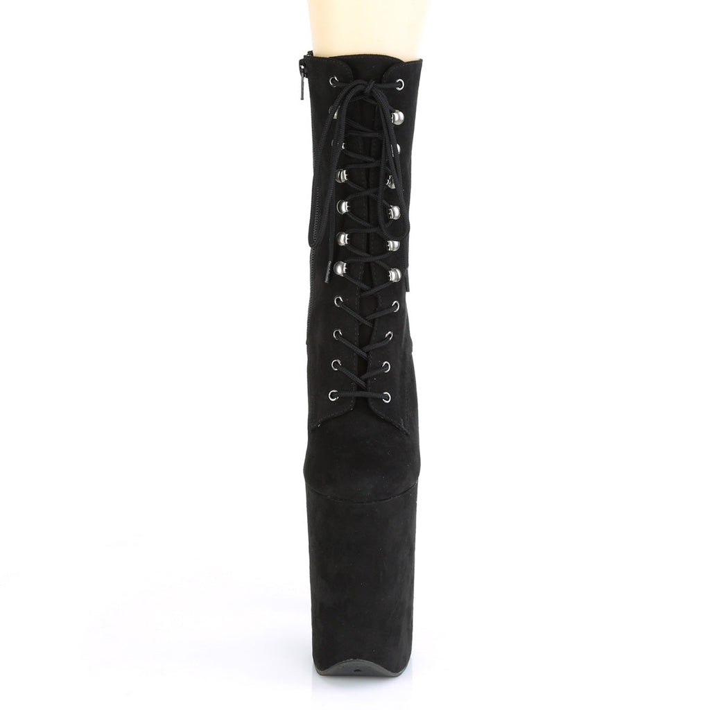 Pleaser Women's Platform Shoes INFINITY-1020FS Blk Faux Suede/Blk Faux Suede