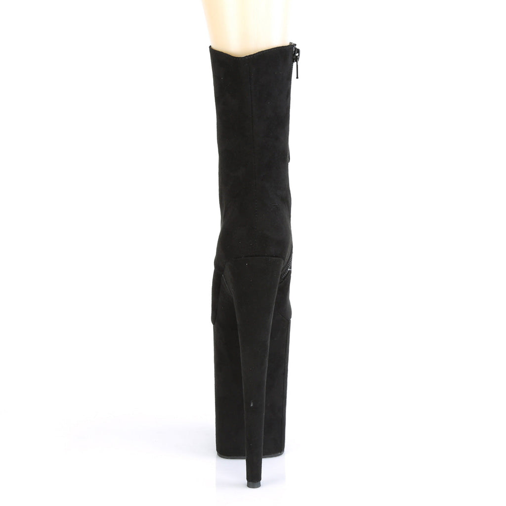 Pleaser Women's Platform Shoes INFINITY-1020FS Blk Faux Suede/Blk Faux Suede