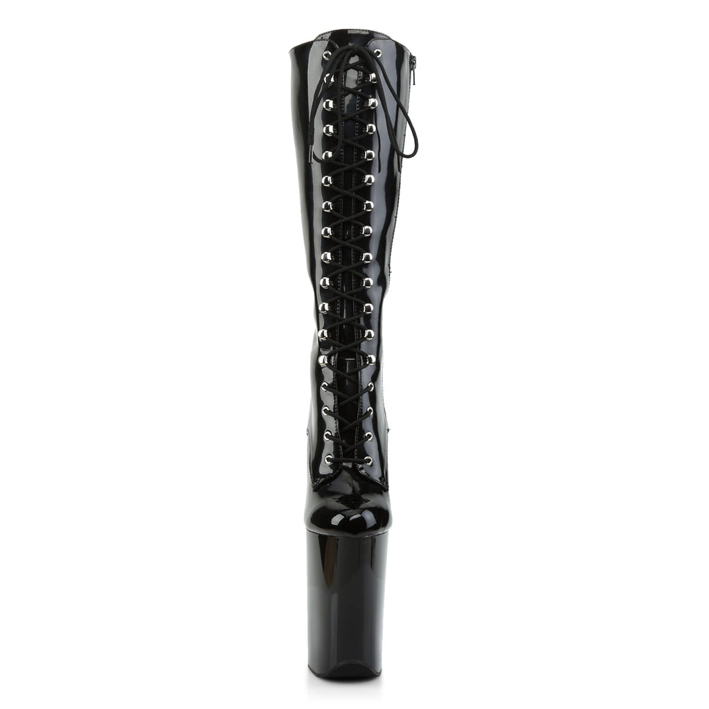Pleaser Women's Platform Shoes INFINITY-2020 Blk Pat/Blk