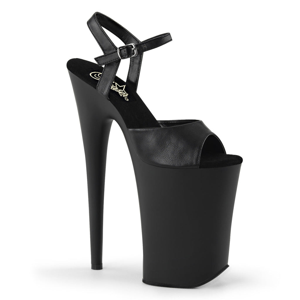 Pleaser Women's Platform Shoes INFINITY-909 Blk Faux Leather/Blk Matte
