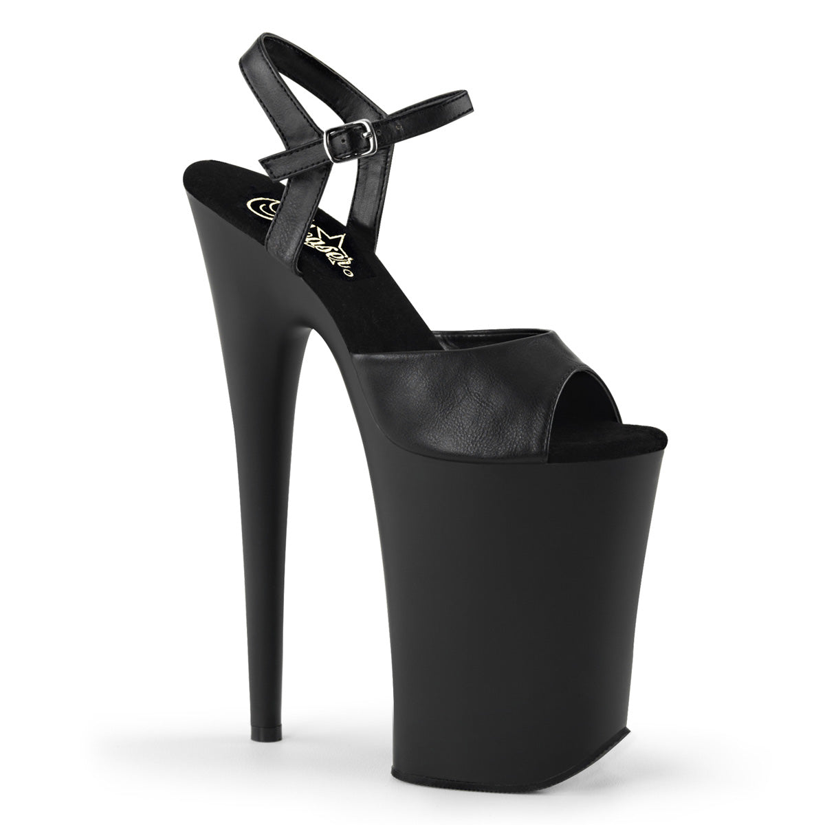 Pleaser Women's Platform Shoes INFINITY-909 Blk Faux Leather/Blk Matte