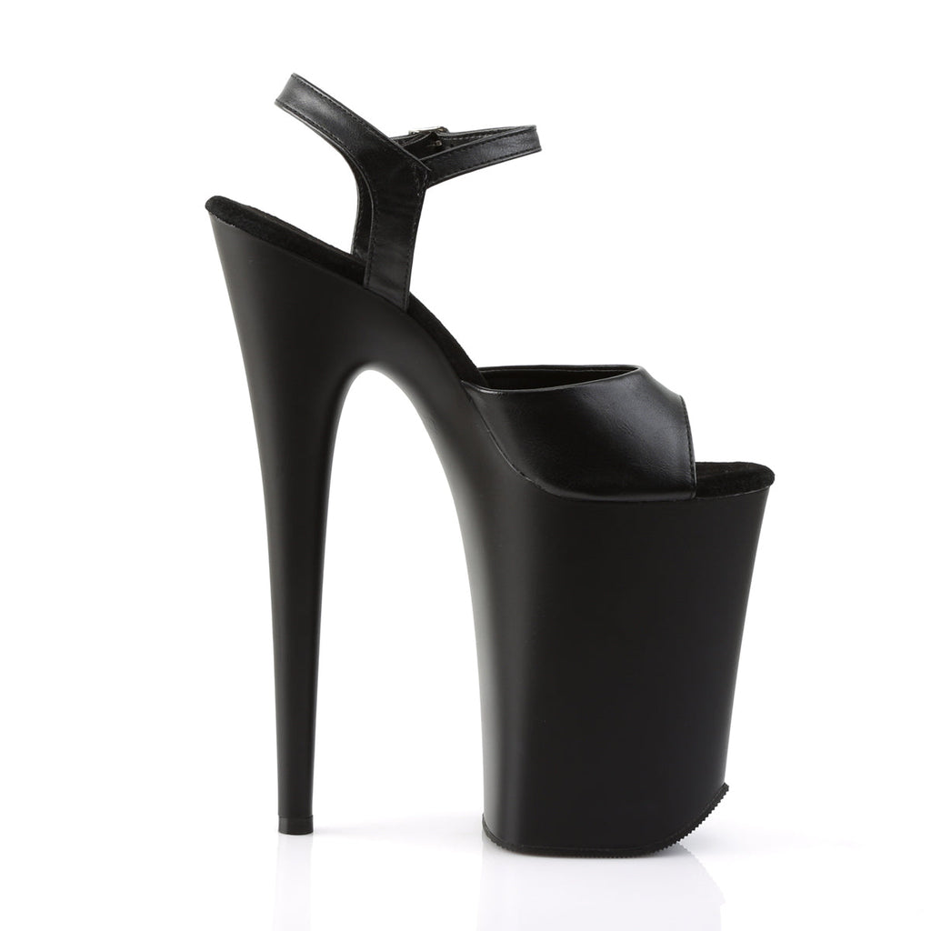 Pleaser Women's Platform Shoes INFINITY-909 Blk Faux Leather/Blk Matte