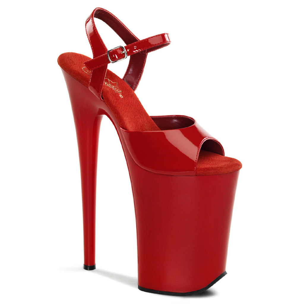 Pleaser Women's Platform Shoes INFINITY-909 Red/Red