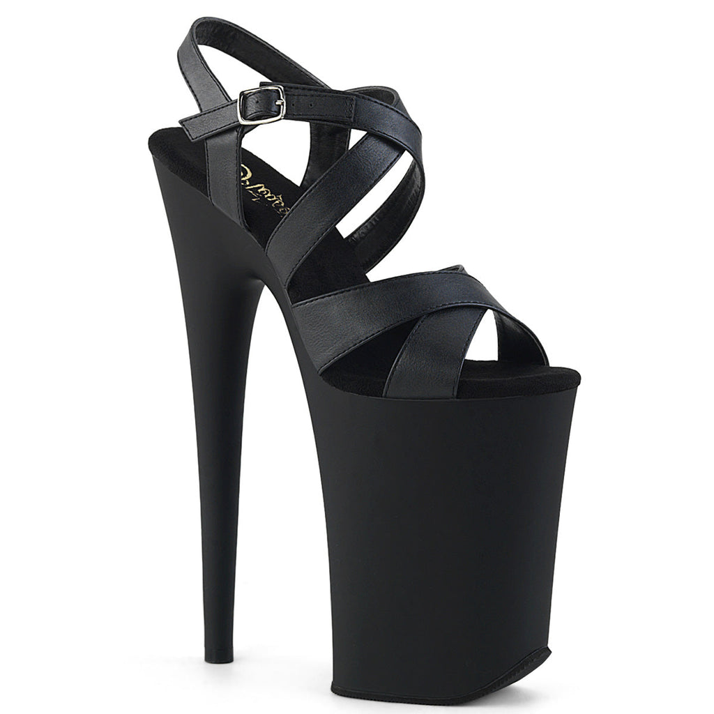 Pleaser Women's Platform Shoes INFINITY-997 Blk Faux Leather/Blk Matte
