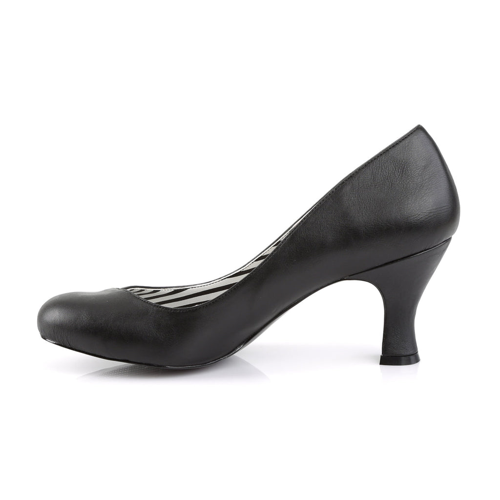 Pleaser Pink Label Womens Pumps JENNA-01 Blk Faux Leather