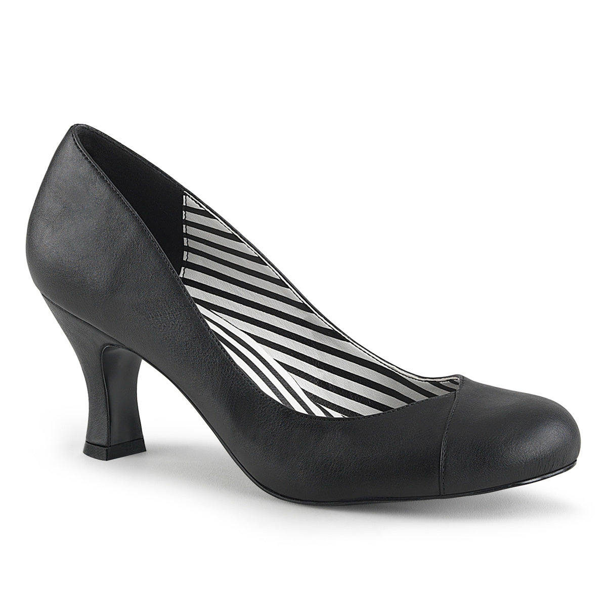 Pleaser Pink Label Womens Pumps JENNA-01 Blk Faux Leather