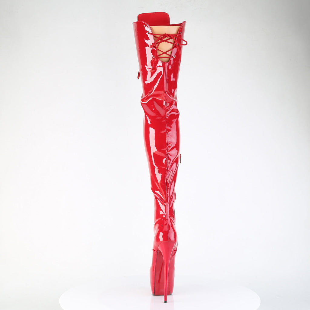 Pleaser Women's Platform Shoes JUBILANT-4012 Red Str. Pat