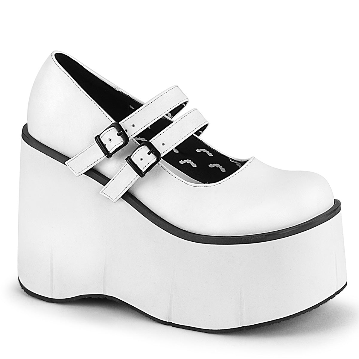 DemoniaCult Womens Pumps KERA-08 Wht Vegan Leather