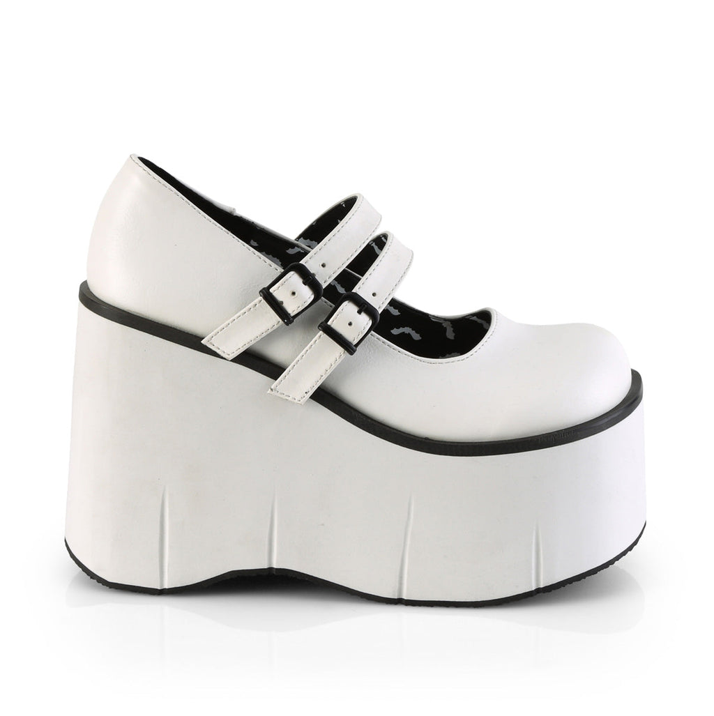 DemoniaCult Womens Pumps KERA-08 Wht Vegan Leather