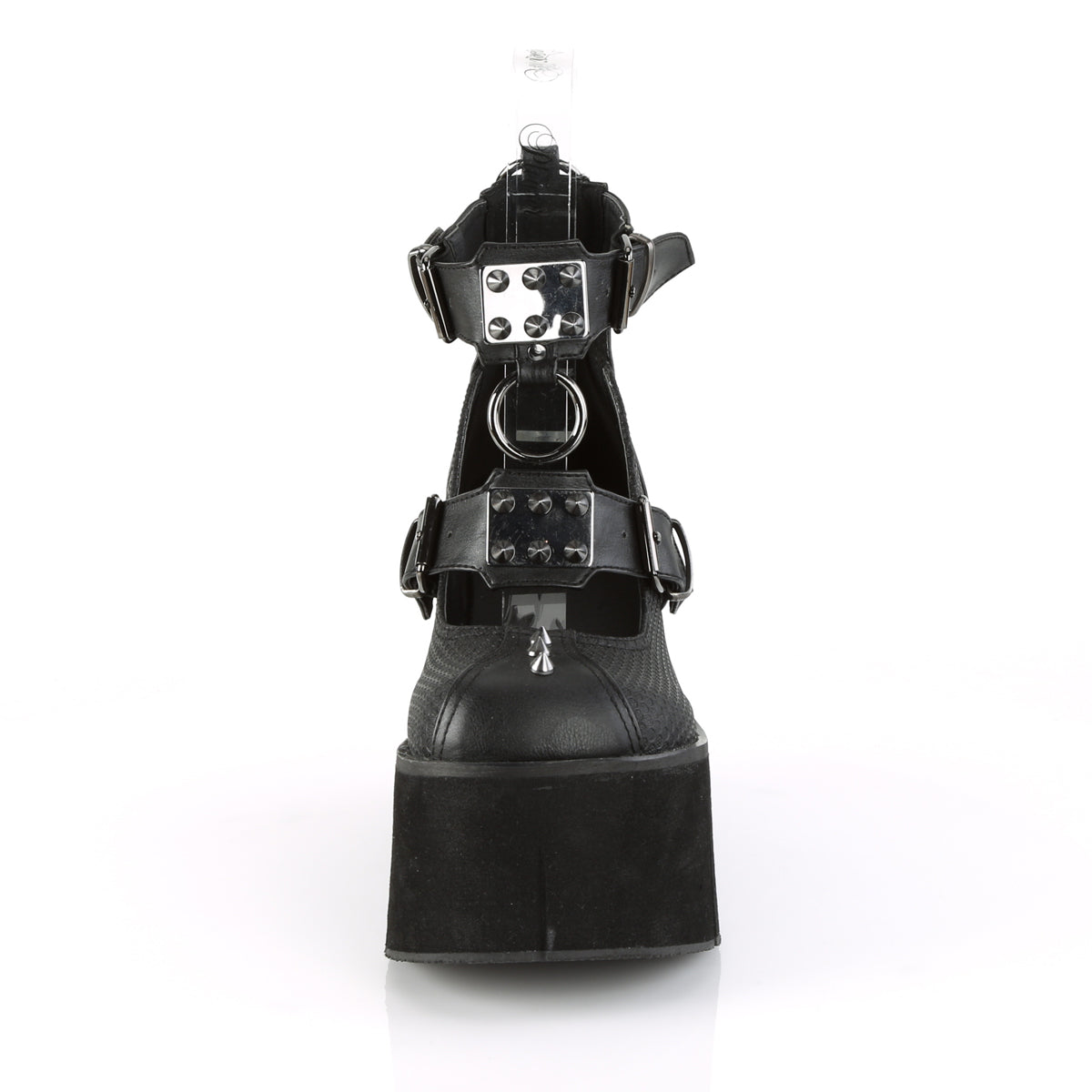 DemoniaCult Womens Pumps KERA-12 Blk Vegan Leather