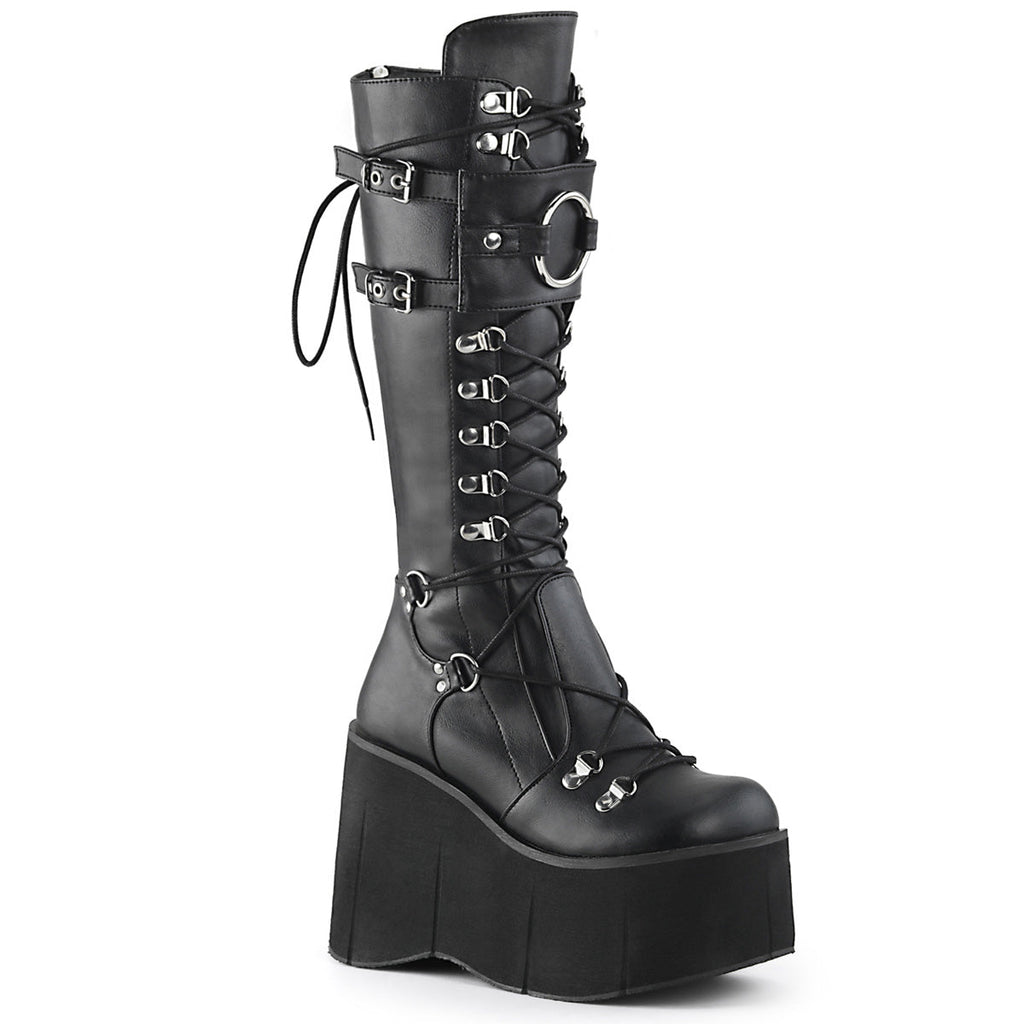 DemoniaCult Womens Boots KERA-200 Blk Vegan Leather