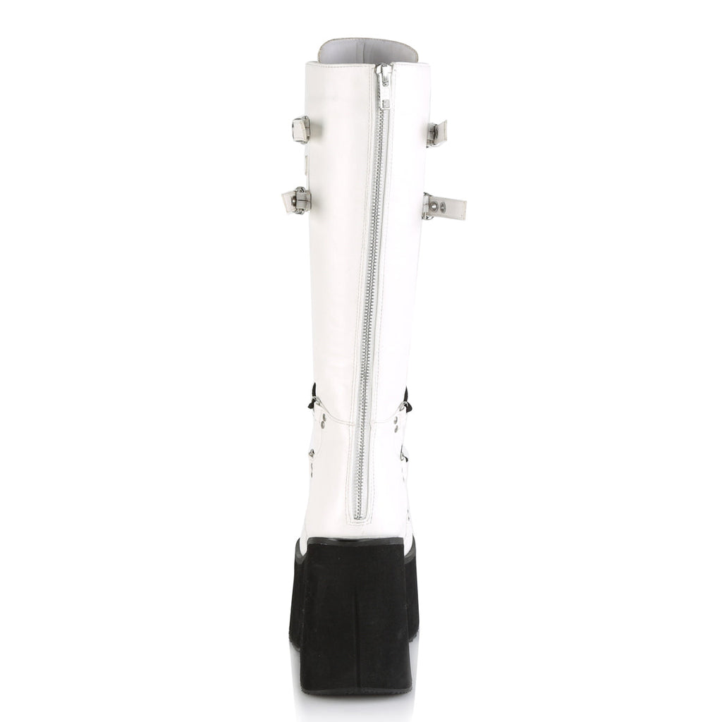 DemoniaCult Womens Boots KERA-200 Wht Vegan Leather