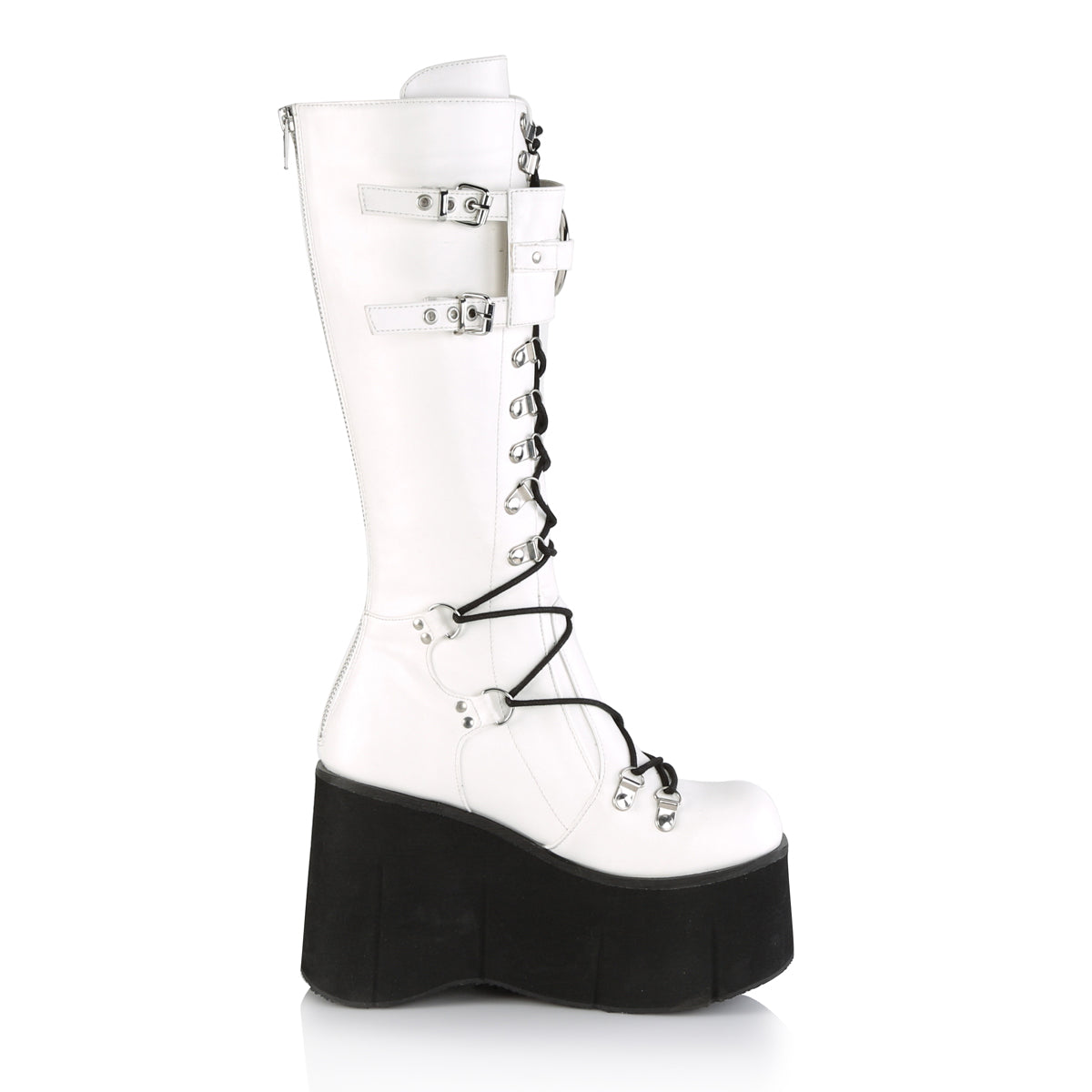 DemoniaCult Womens Boots KERA-200 Wht Vegan Leather
