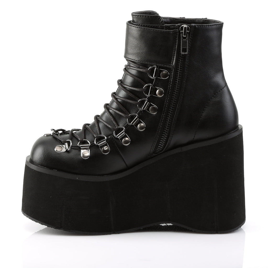DemoniaCult Womens Ankle Boots KERA-21 Blk Vegan Leather