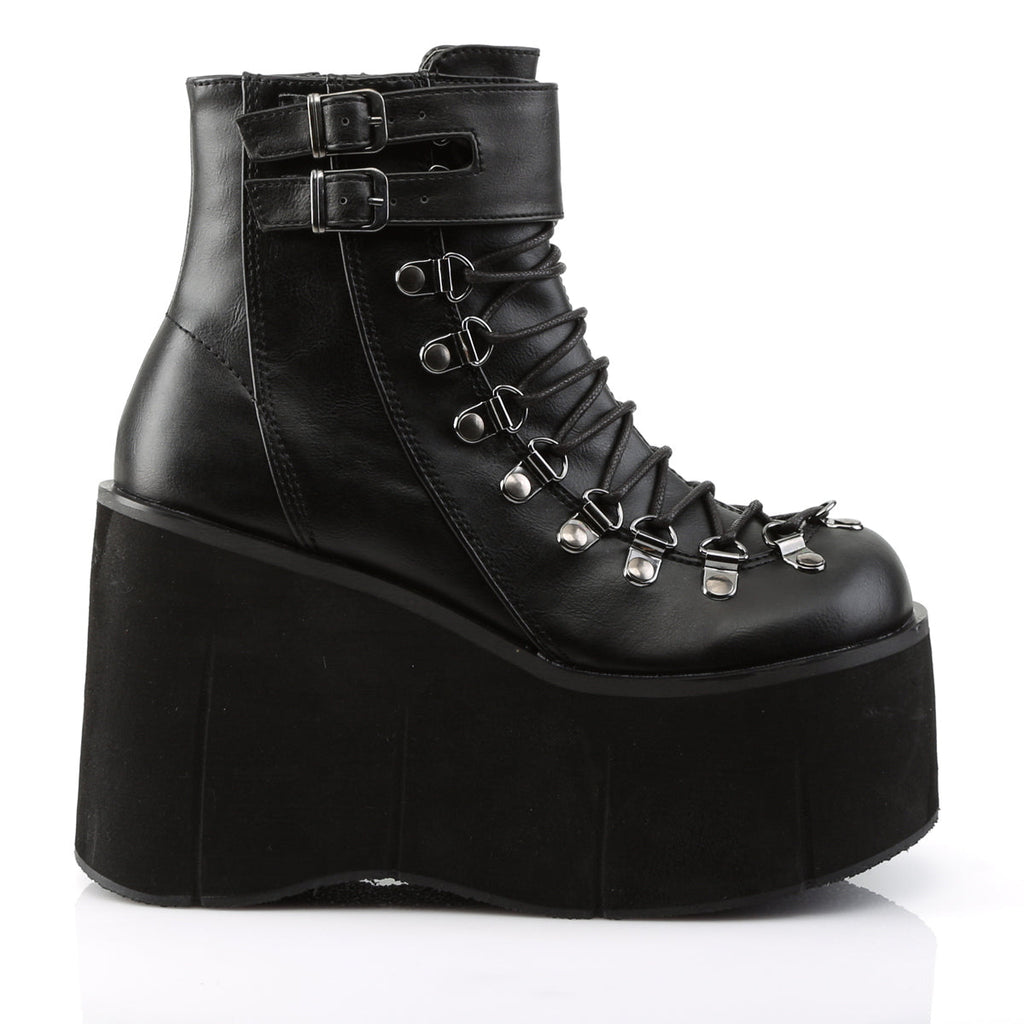 DemoniaCult Womens Ankle Boots KERA-21 Blk Vegan Leather
