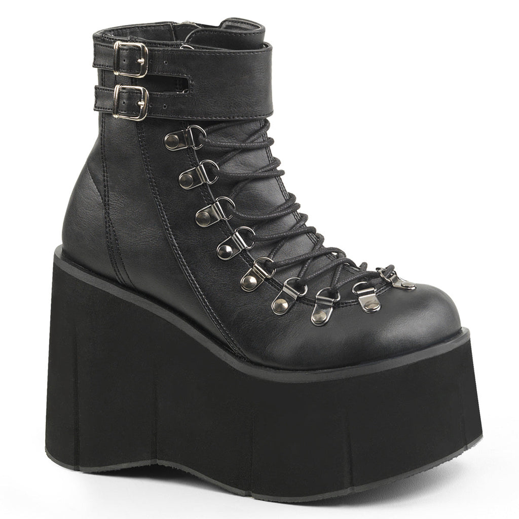 DemoniaCult Womens Ankle Boots KERA-21 Blk Vegan Leather