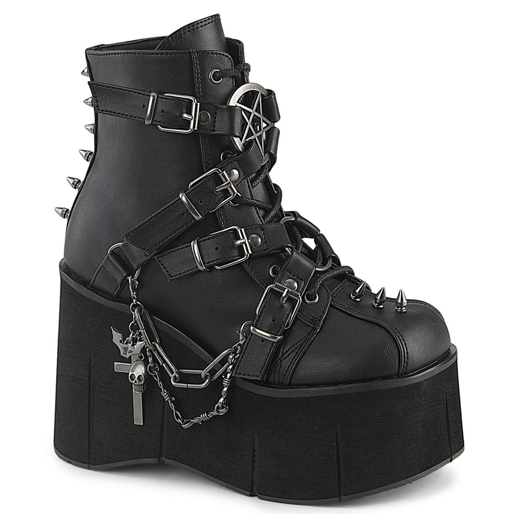 DemoniaCult Women's Ankle Boots KERA-68 Blk Vegan Leather