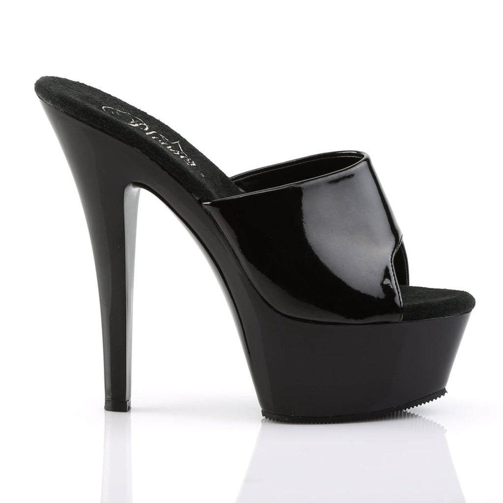Pleaser Womens Sandals KISS-201 Blk Pat/Blk