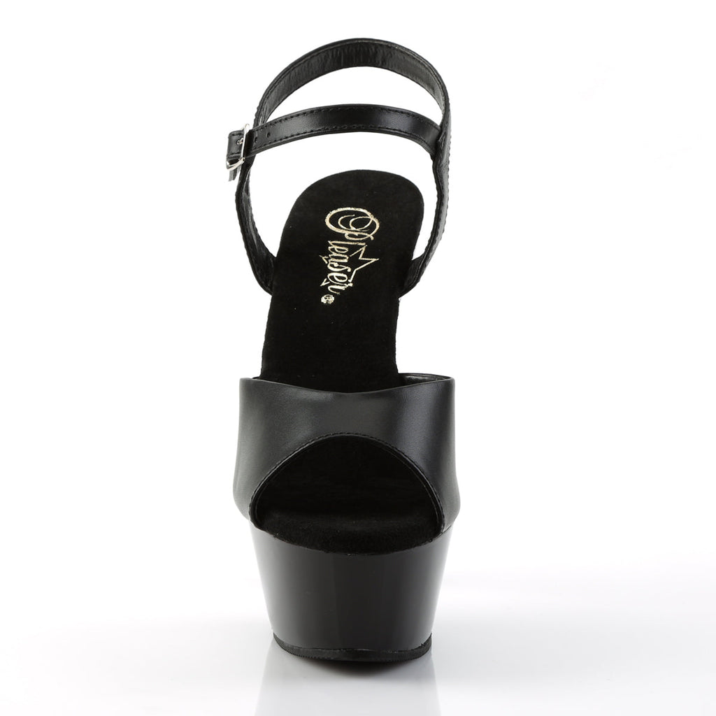 Pleaser Womens Sandals KISS-209 Blk Leather/Blk