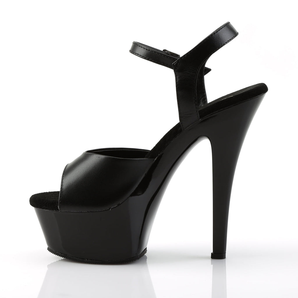 Pleaser Womens Sandals KISS-209 Blk Leather/Blk