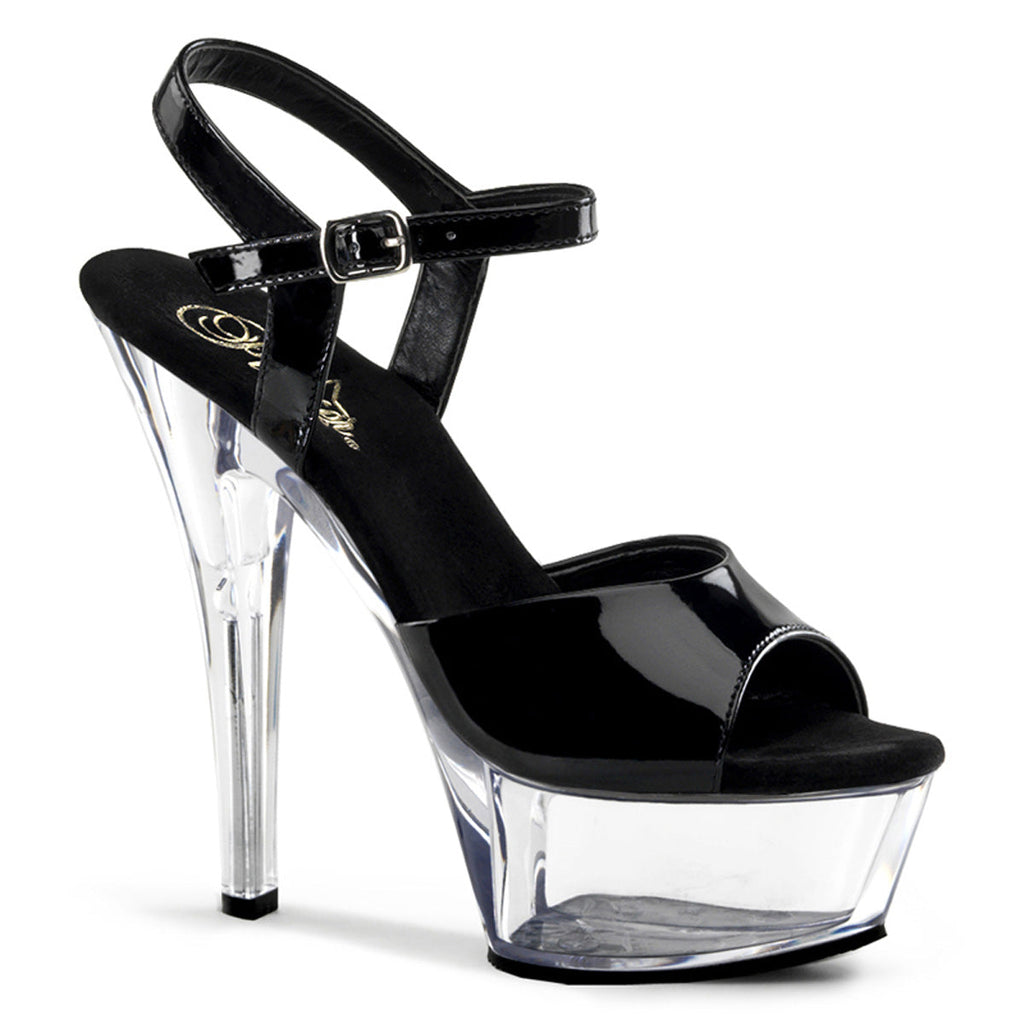 Pleaser Womens Sandals KISS-209 Blk Pat/Clr